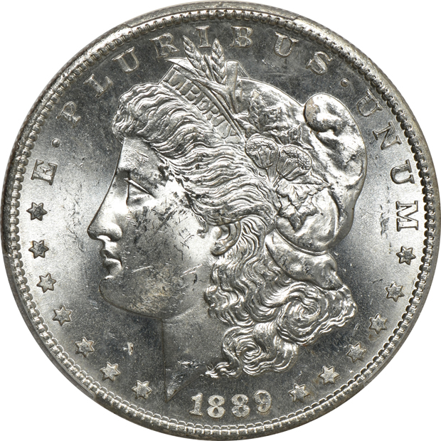 1887-S MS-63 CAC, 1889-S MS-63, and an 1891-S MS-63, all PCGS