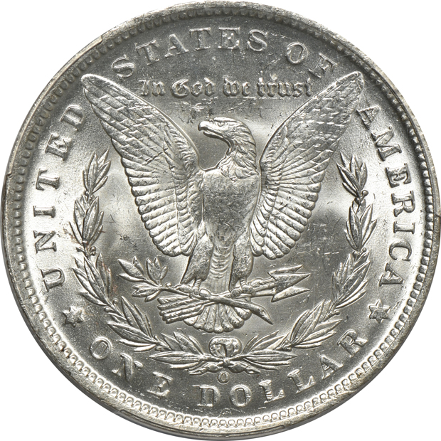 1887-O MS-64, 1889-O MS-63 CAC, and an 1890-O MS-63 CAC, all PCGS