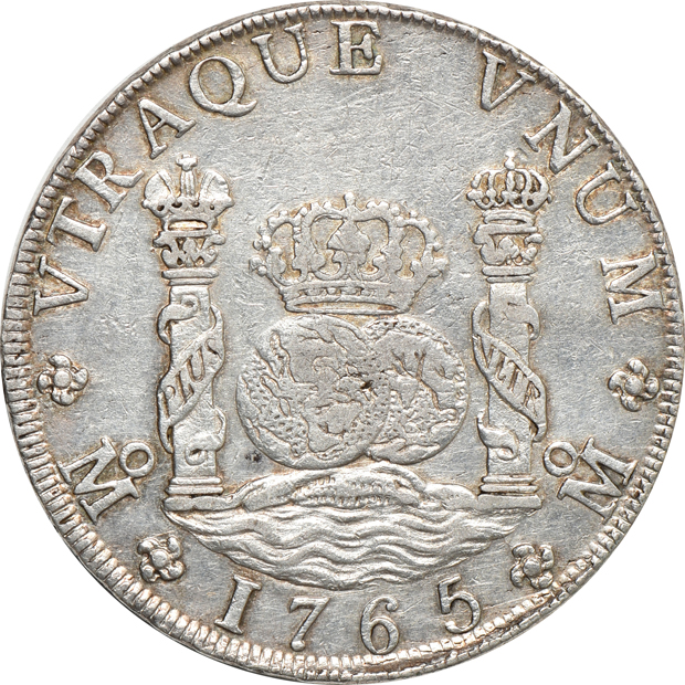 Multiple - 1765 Mexico 8 reales XF, and an 1833/2-Do-RM/L Philippines counter-stamped 8 reales VF