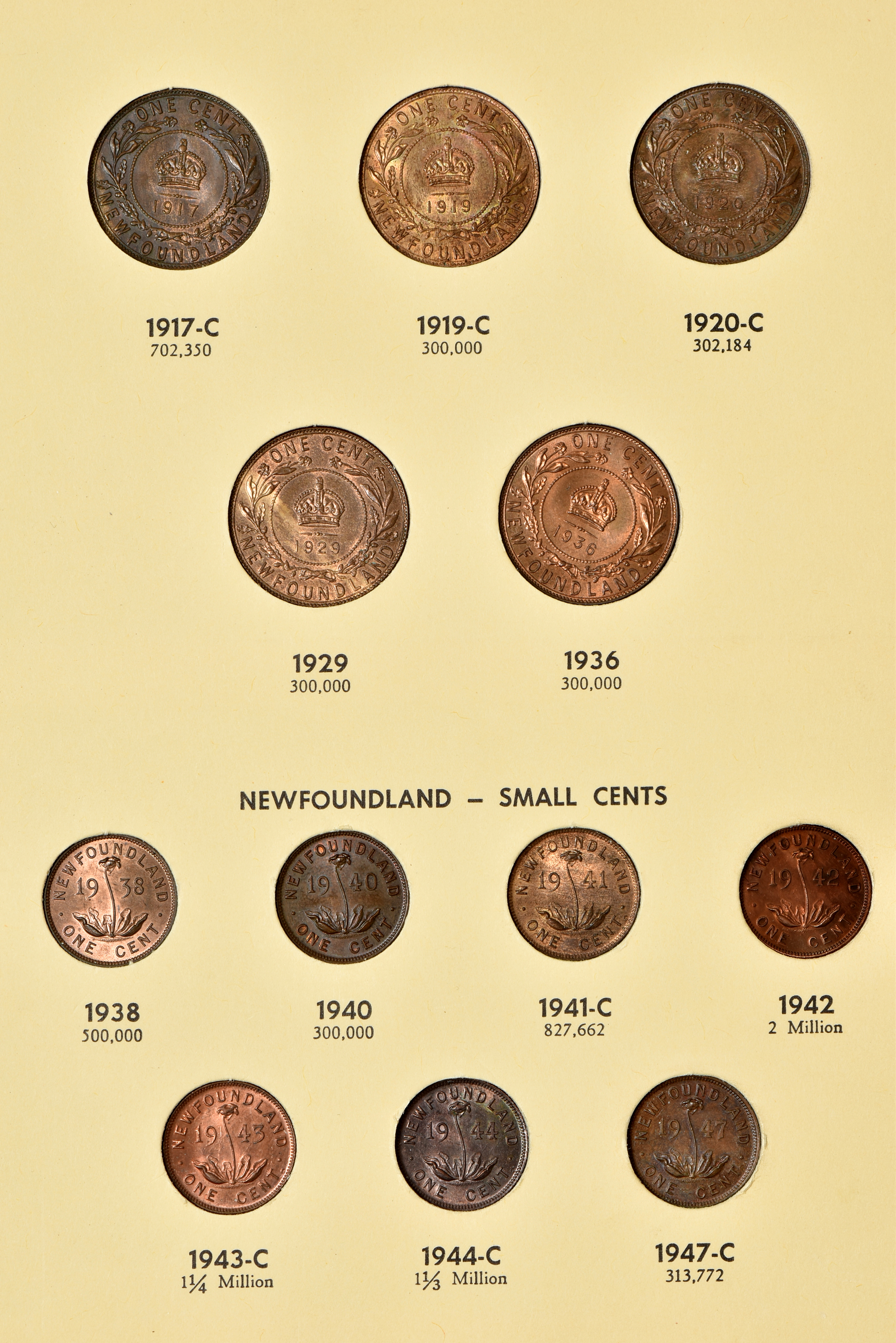 Canada - Complete collections of New Brunswick, Nova Scotia, Prince Edward Island and Newfoundland coins in two Library of Coins albums, vol. 68 and 69.