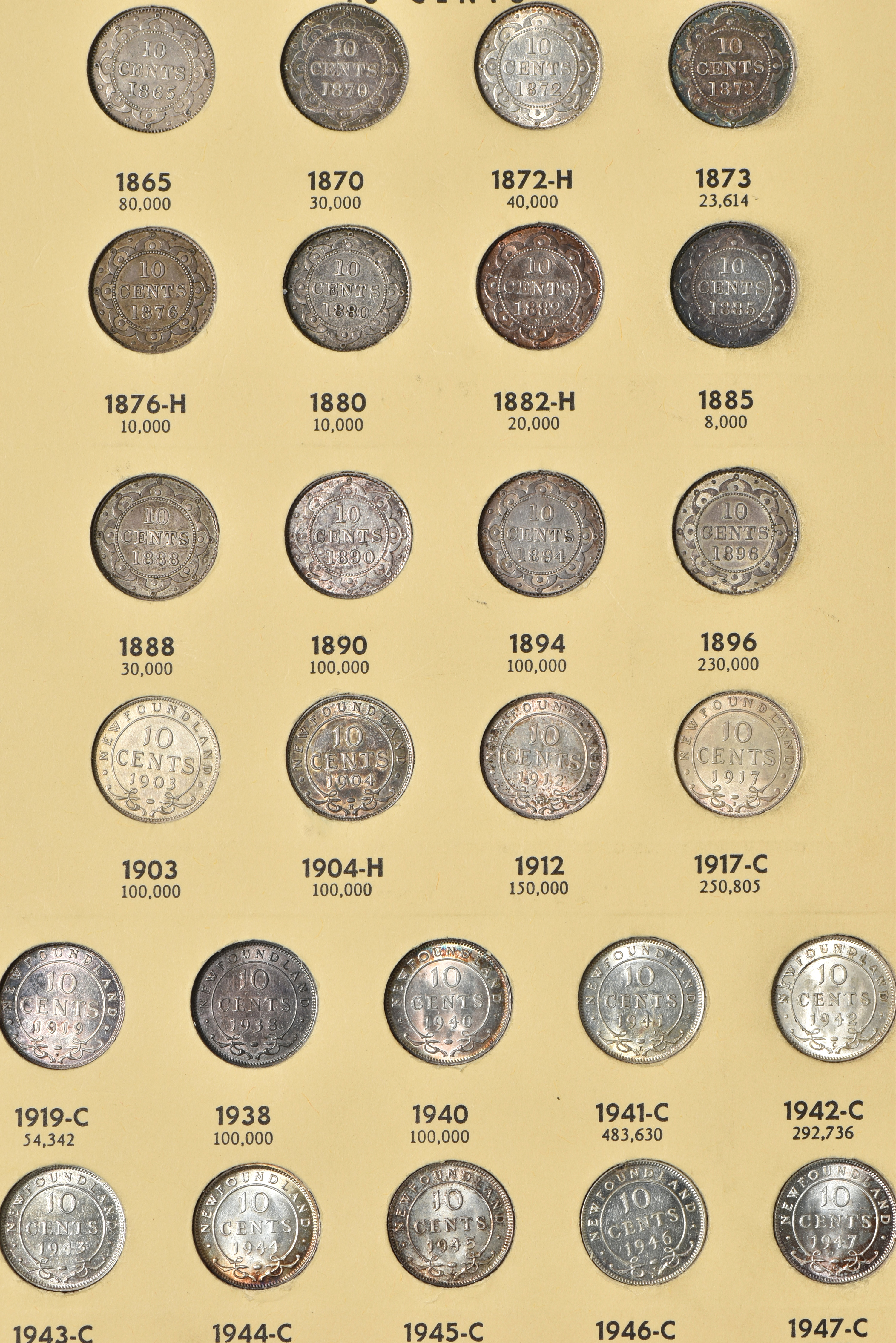 Canada - Complete collections of New Brunswick, Nova Scotia, Prince Edward Island and Newfoundland coins in two Library of Coins albums, vol. 68 and 69.