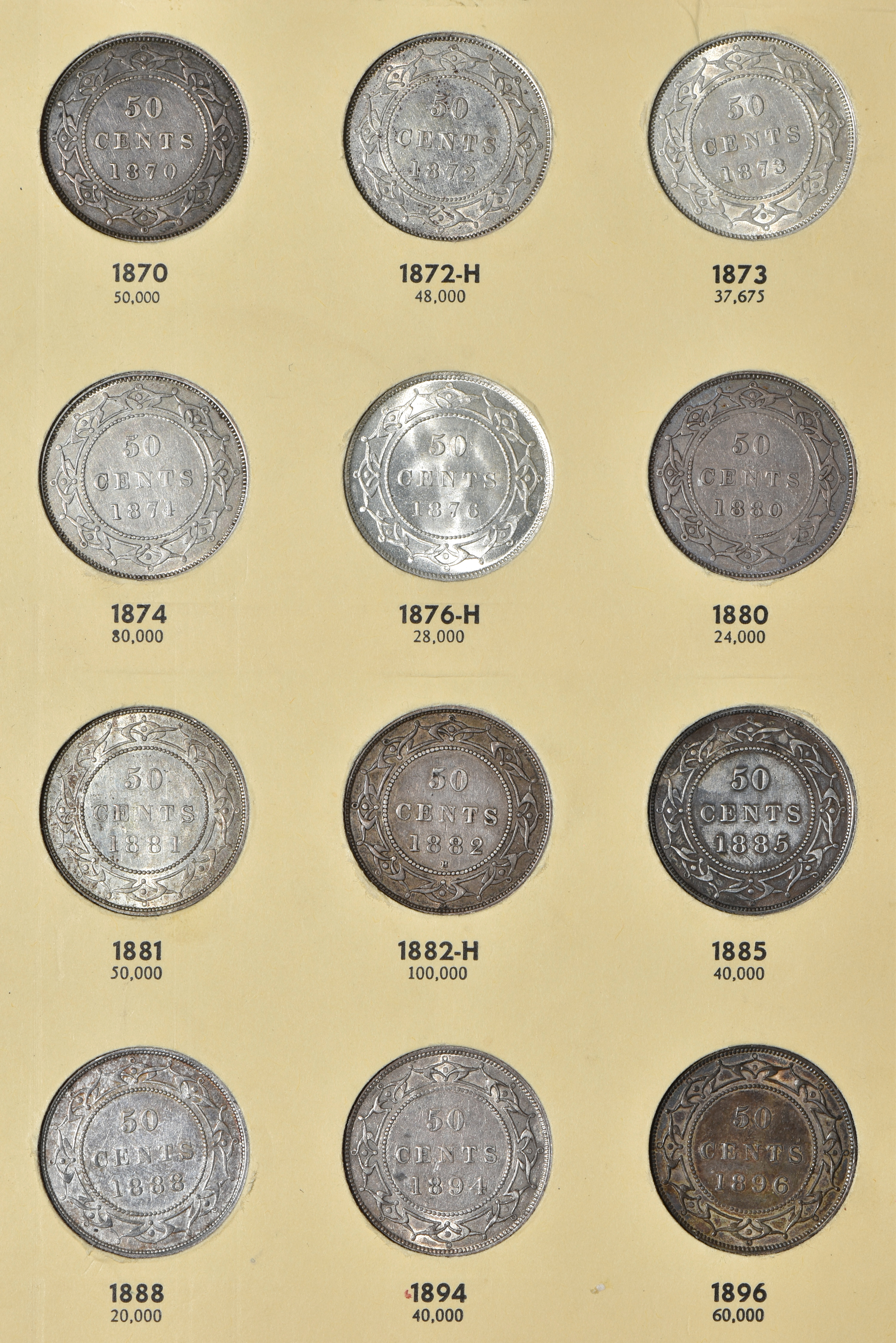 Canada - Complete collections of New Brunswick, Nova Scotia, Prince Edward Island and Newfoundland coins in two Library of Coins albums, vol. 68 and 69.