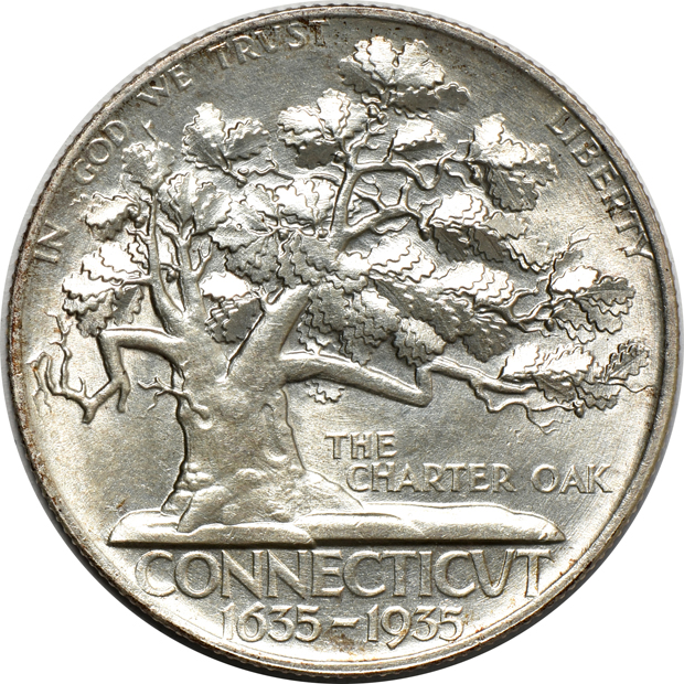 Ten silver commemorative half-dollars