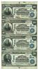 Uncut sheet of serial number 1 1902 Blue Seals - East St. Louis, IL Charter #5070.  Three $10 and one $20.