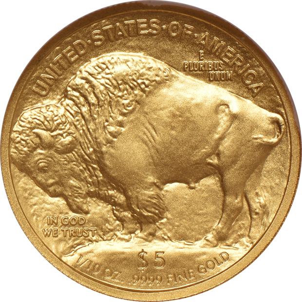 Two 2008 W $5 1/10oz Gold American Buffalo, both NGC MS-70 Early Releases