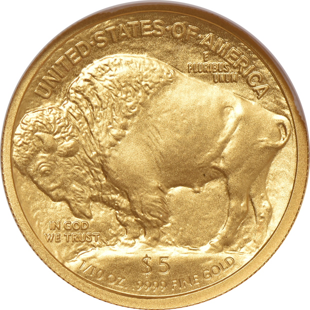 Two 2008 W $5 1/10oz Gold American Buffalo, both NGC MS-70 Early Releases