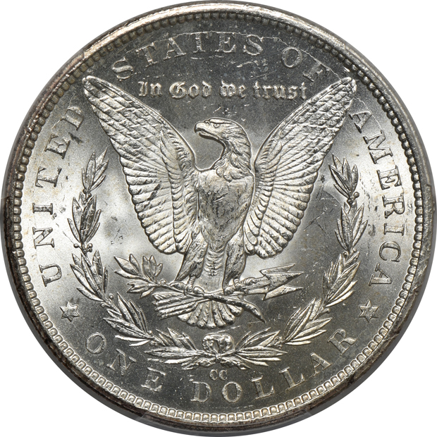 1883-CC MS-63PL (green label), and an 1883-CC MS-65, both PCGS