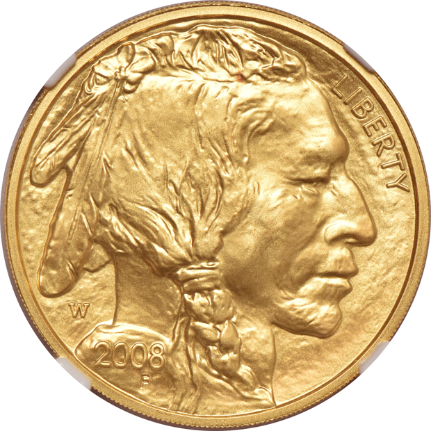 Two 2008 W $25 1/2oz Gold Buffalo, both NGC MS-70