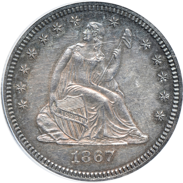 1867 ten-coin Proof Set (no w/ rays nickel), all PCGS