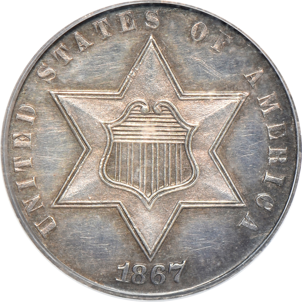 1867 ten-coin Proof Set (no w/ rays nickel), all PCGS