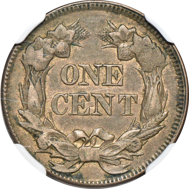 1857 Flying Eagle cent NGC AU-55, 1858 Flying Eagle cent NGC AU-58, and an 1859 Indian cent PCGS MS-62