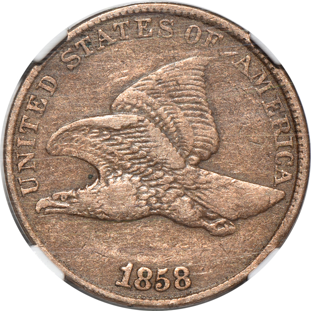 1858/77 Strong FS-301 VF-30, and an 1858/1--7 DDO FS-302 XF-40, both NGC