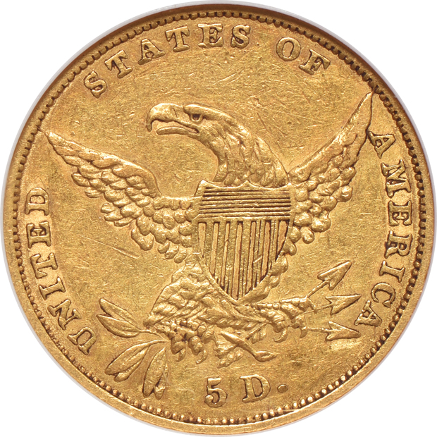 1834 Classic, Plain 4 ANACS AU-50