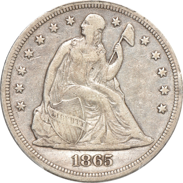 1847 G-6, and an 1865 VF-25, both PCGS