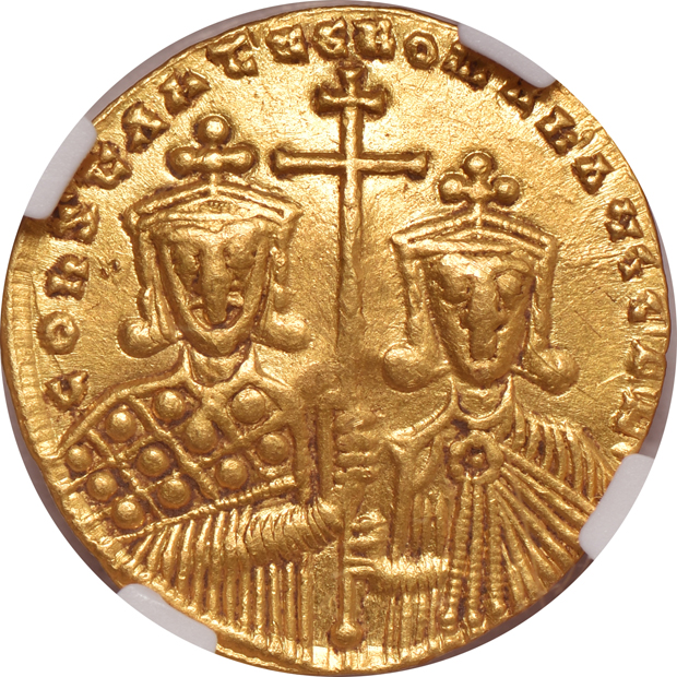 Byzantine Empire - 945-963 Constantine VII Romanus II AV Solidus - NGC Choice XF