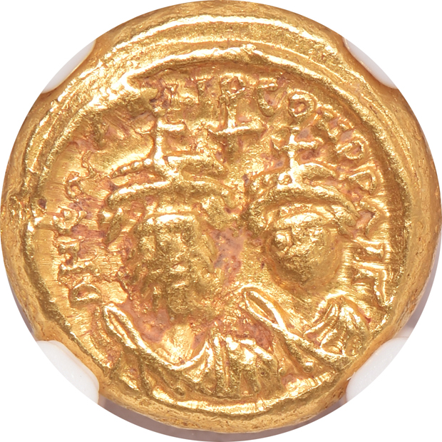 Roman Empire - 868-886 Byzantine Empire AV solidus VF, and a 613-641 Byzantine Empire AV solidus XF, both NGC