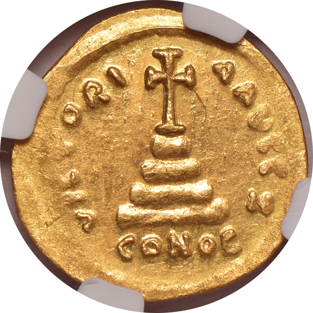 Roman Empire - 578-582 Byzantine Empire AV solidus Choice AU, and a 1221-1254 Byzantine-Nicaea AV hyperpyron XF, both NGC