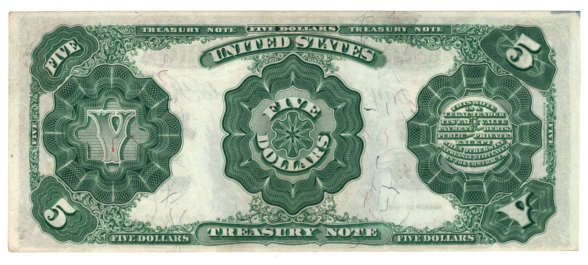 1891 $5 Fr# 364 - AU