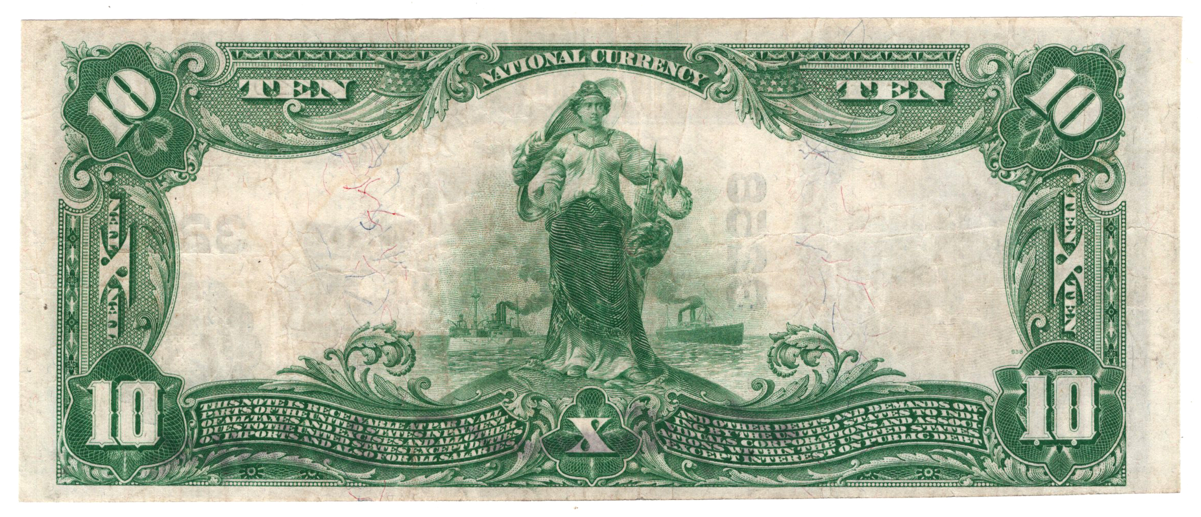 1902 $10 Blue Seal - Vicksburg, MS Charter #3258 - VF