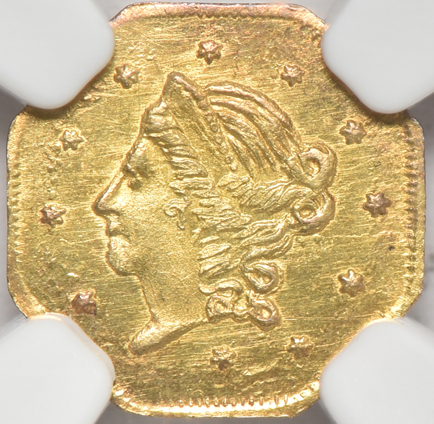 1859 octagon 50c BG-902 NGC MS-63, 1870 25c BG-835 PCGS MS-62 (green label) and a No Date 25c BG-222 PCGS MS-64