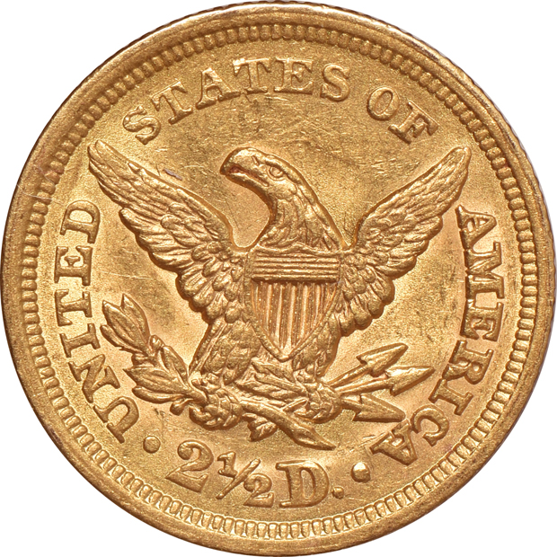 1852, 1878-S, and a 1904, all AU
