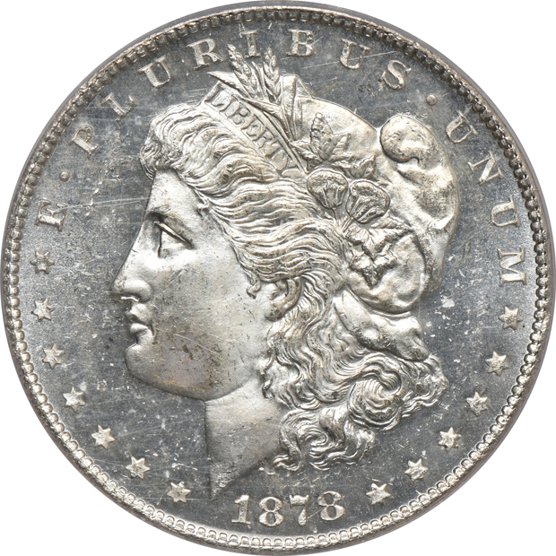 1878-S MS-65 PL, and an 1883-CC MS-65, both ICG