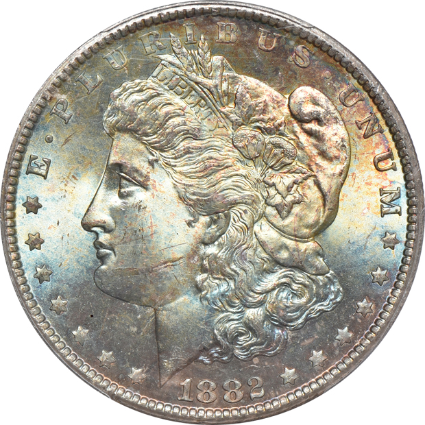 1882-CC MS-63, and an 1882-CC MS-64, both CAC
