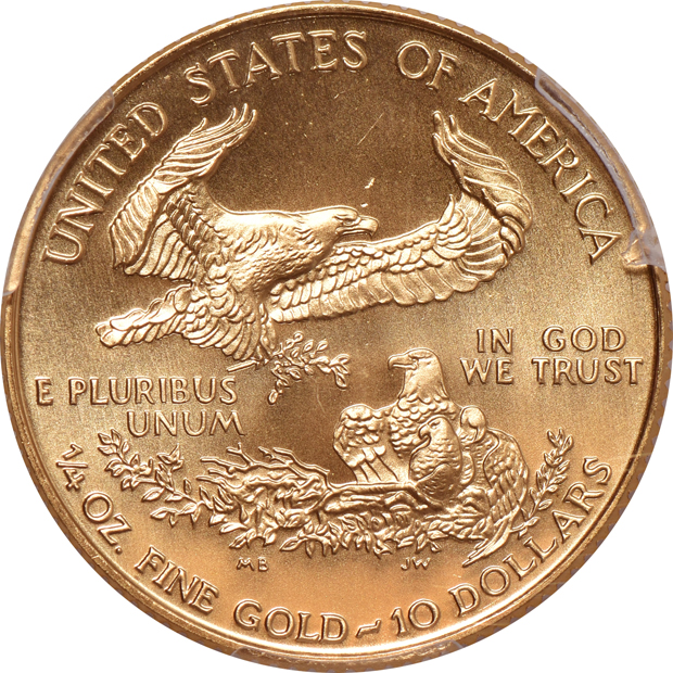 Two 1999-W $10 1/4oz Gold Eagles with Unfinished Proof Dies, both PCGS MS-69