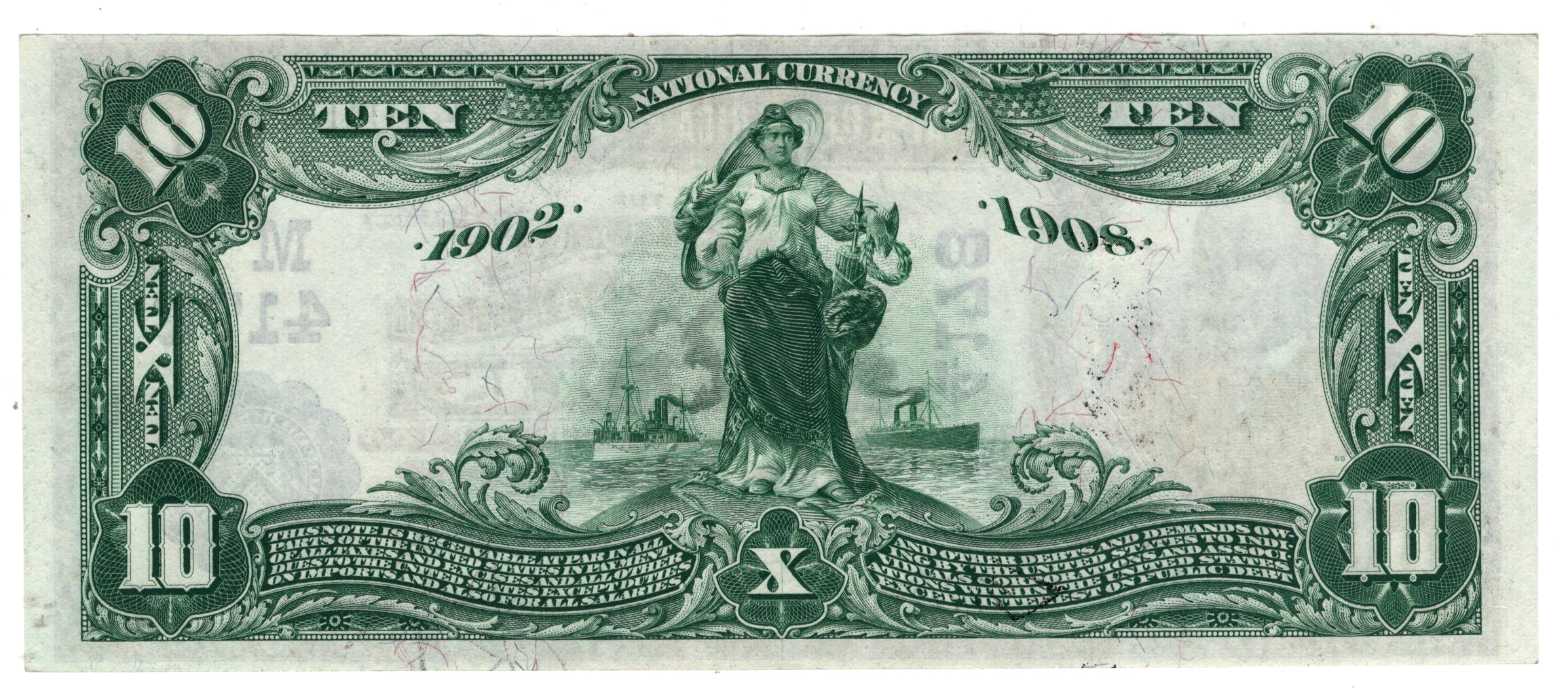 1902 $10 Blue Seal Date Back - St. Louis, MO Charter #4178 - ChCU