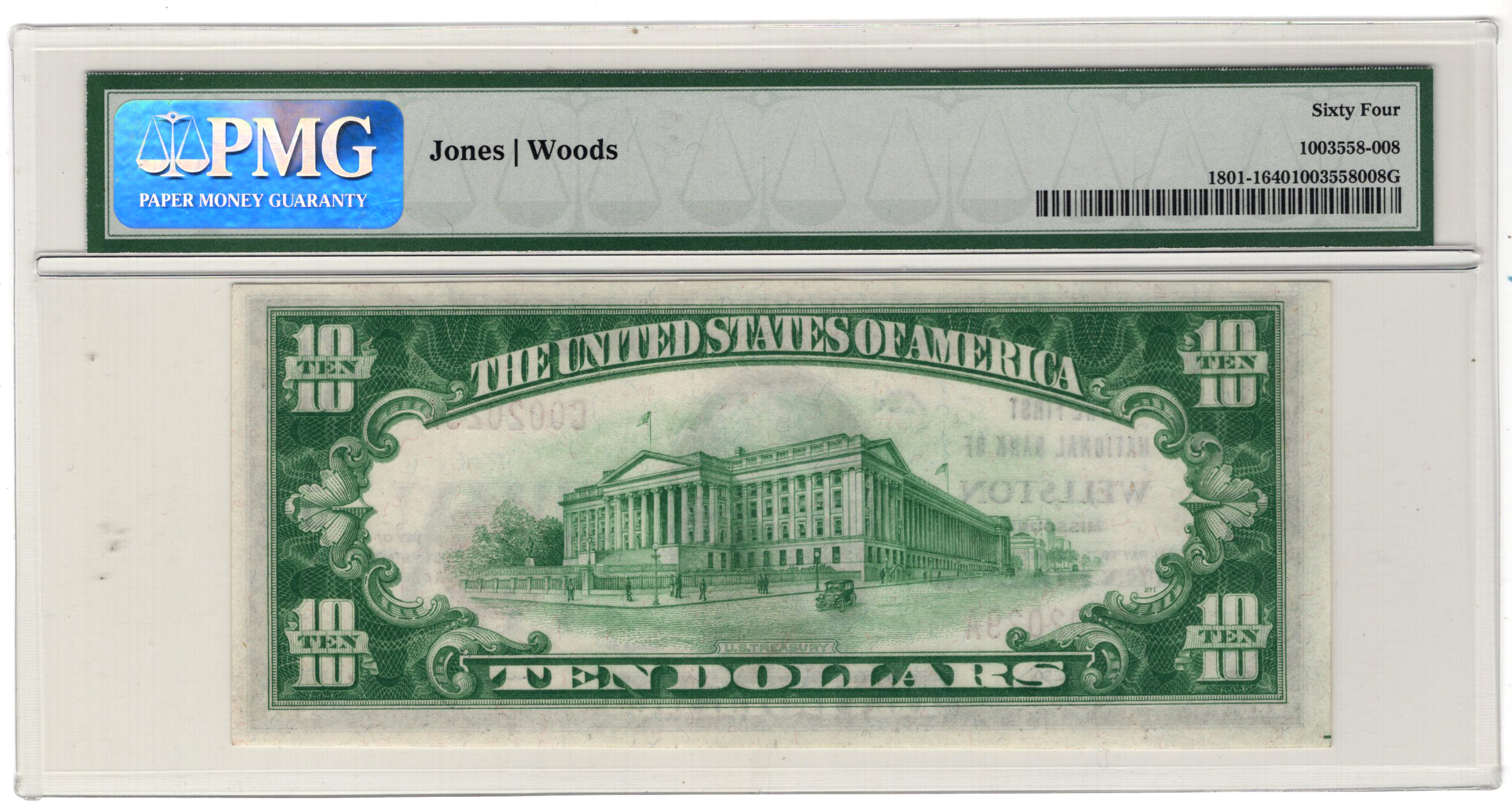 1929 $10 Type 1 - Wellston, MO Charter #8011 - PMG ChCU-64
