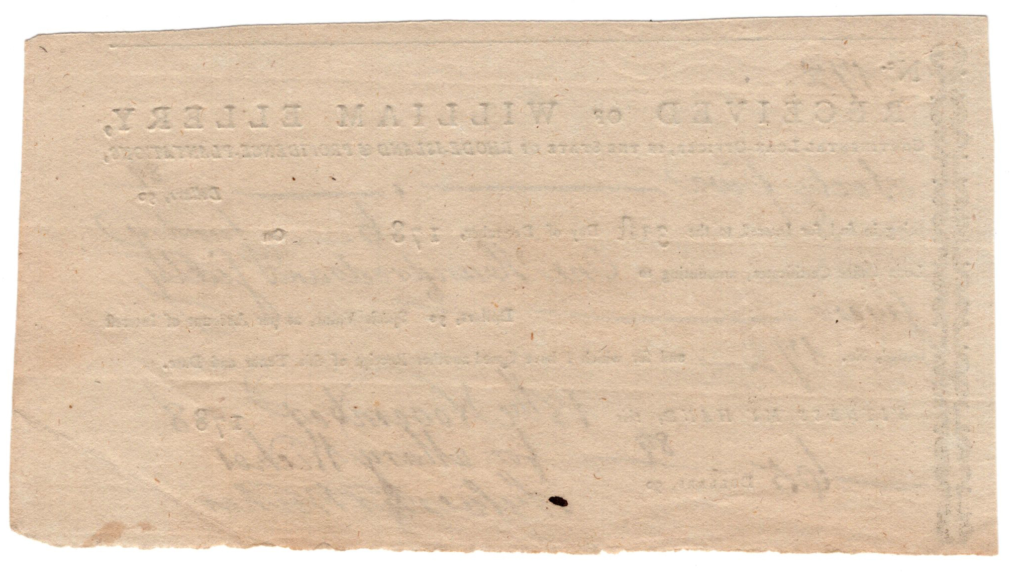 November 1788 Bank Draft signed William Ellery