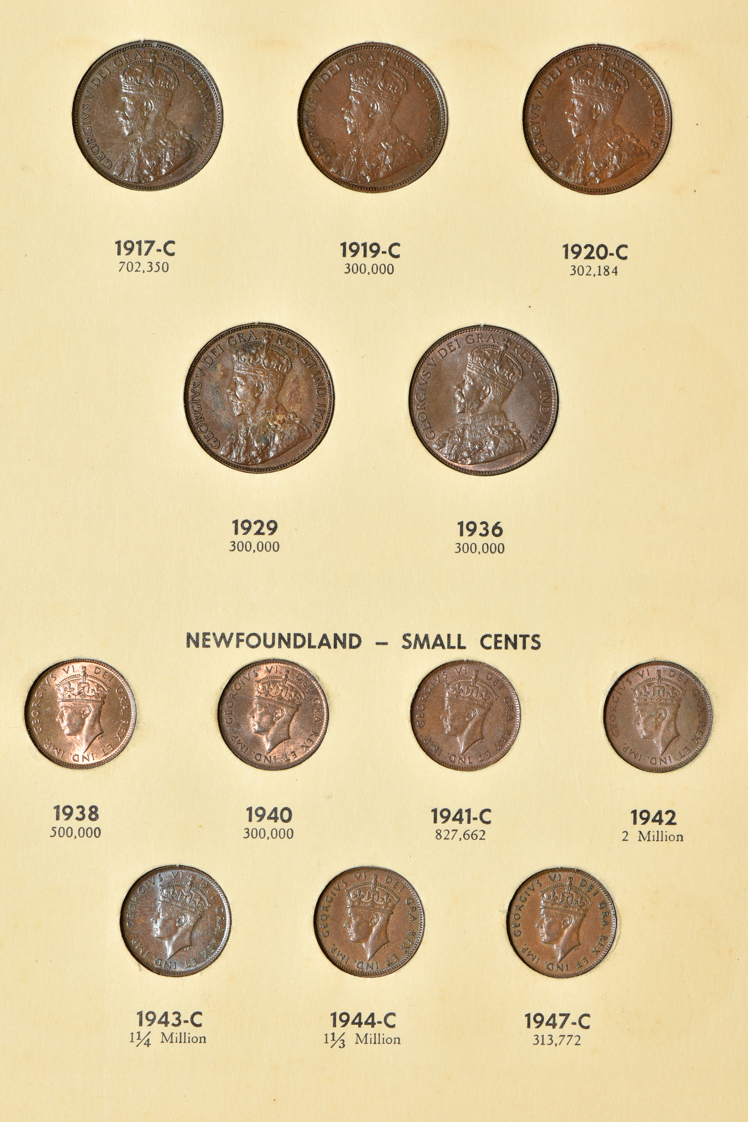 Canada - Complete collections of New Brunswick, Nova Scotia, Prince Edward Island and Newfoundland coins in two Library of Coins albums, vol. 68 and 69.