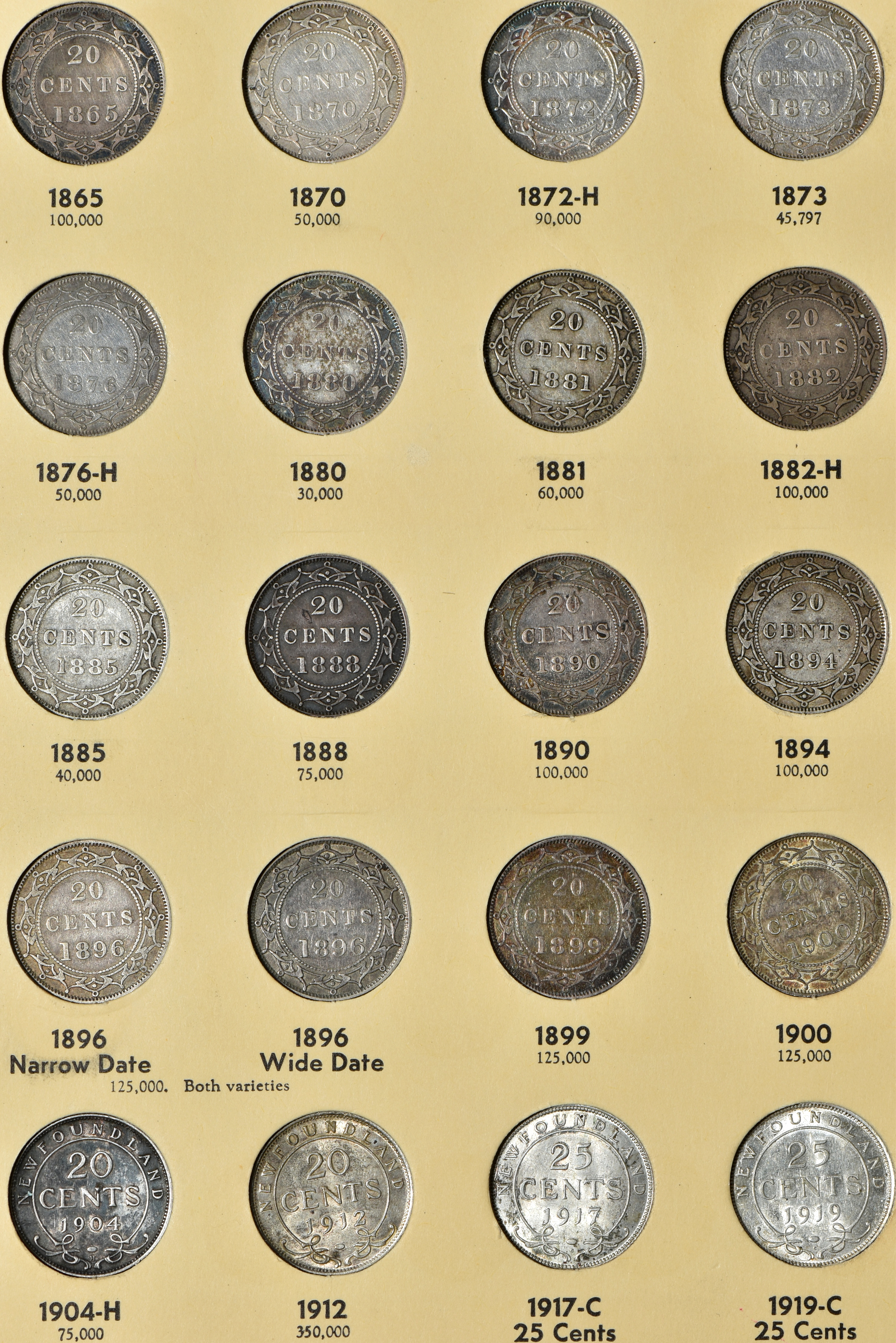 Canada - Complete collections of New Brunswick, Nova Scotia, Prince Edward Island and Newfoundland coins in two Library of Coins albums, vol. 68 and 69.