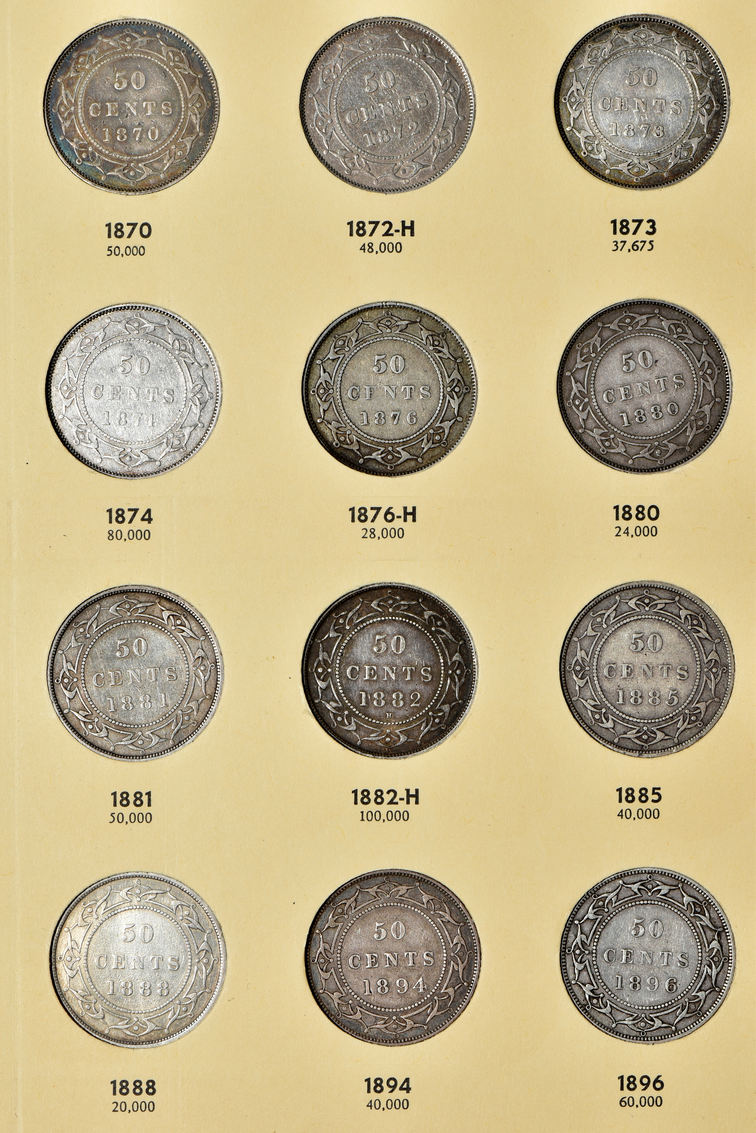 Canada - Complete collections of New Brunswick, Nova Scotia, Prince Edward Island and Newfoundland coins in two Library of Coins albums, vol. 68 and 69.