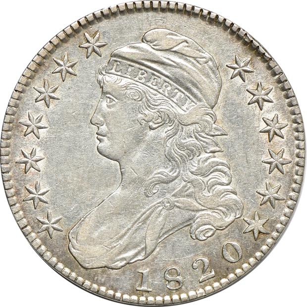 1820 Large Date, Square 2 With Knob O-104 R-4+, and an 1824/2/0 O-103, both XF details/cleaned
