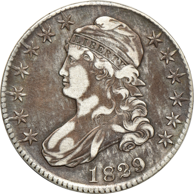 Four Capped Bust half dollars