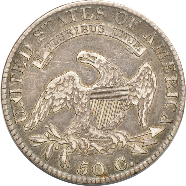 1817 Dated 181.7 O-103 XF details, 1820/19 Square Base 2 O-101a F details, and an 1823 Broken 3 VF details