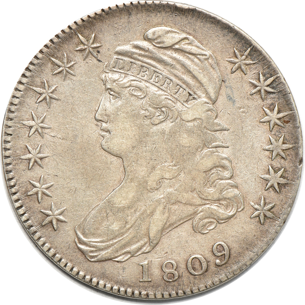 Five early half-dollars