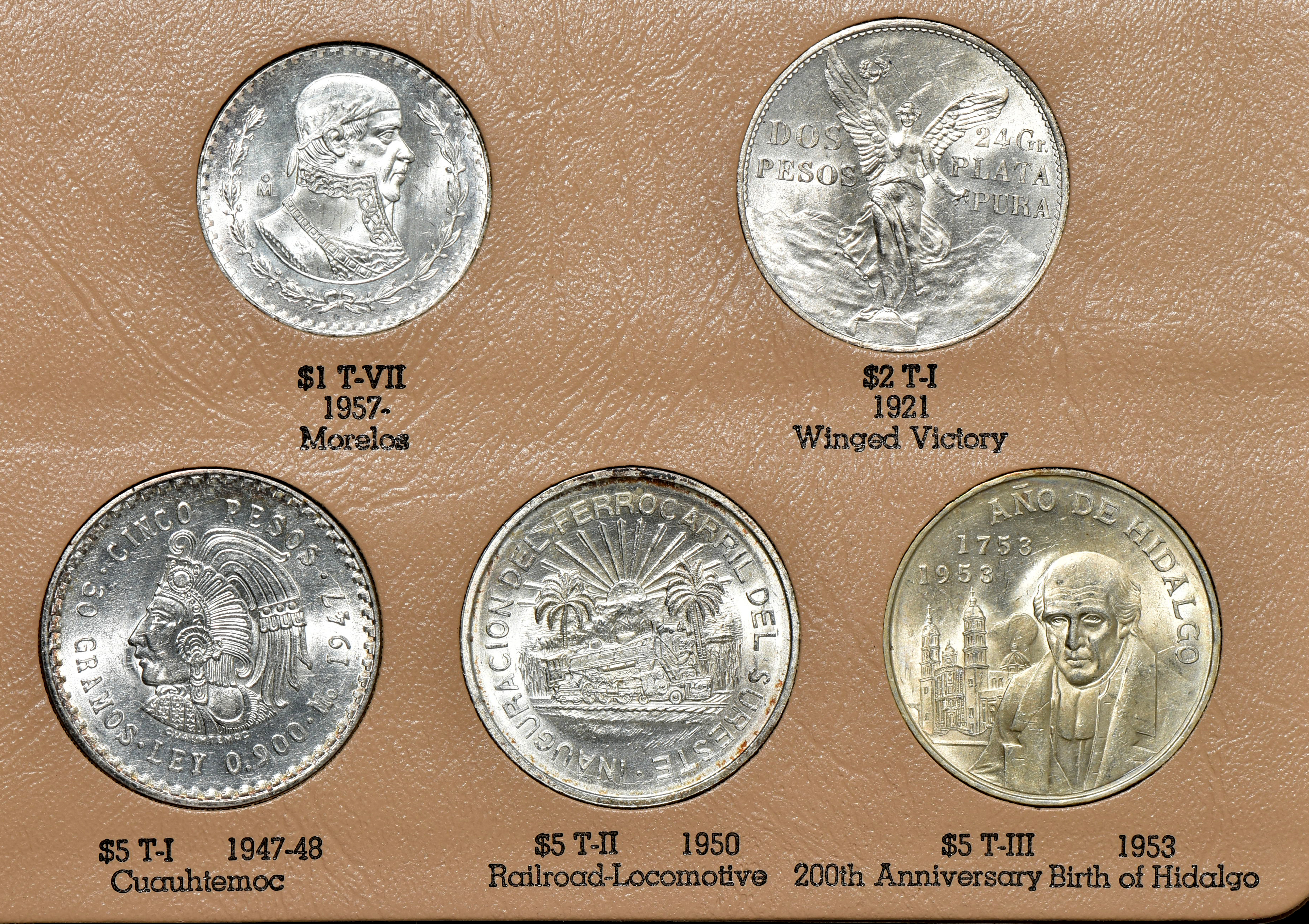 Mexico - Type set of coins minted by Mexico from 1905 in a Dansco album