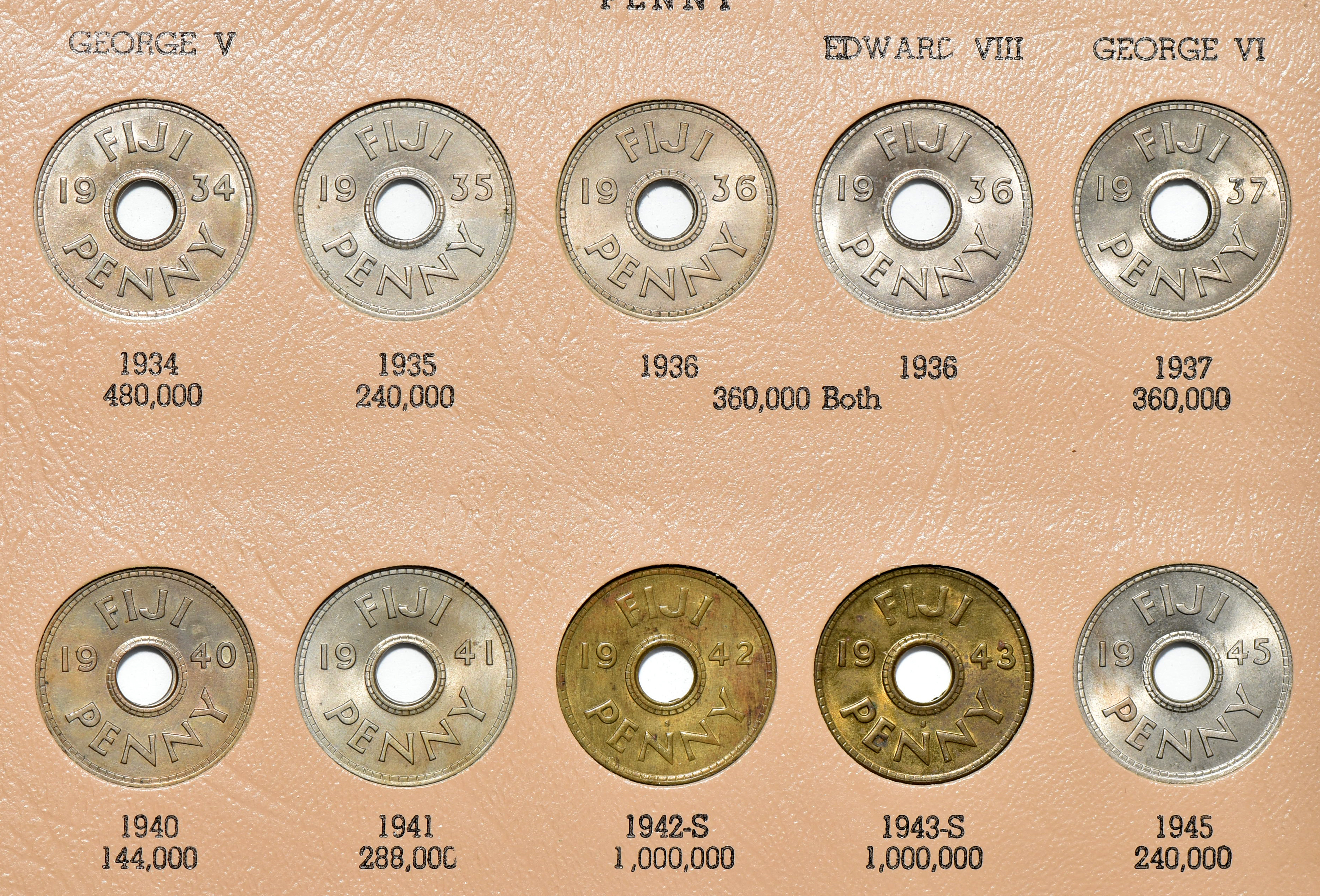 Fiji - Collection of 87 different coins in a Dansco album