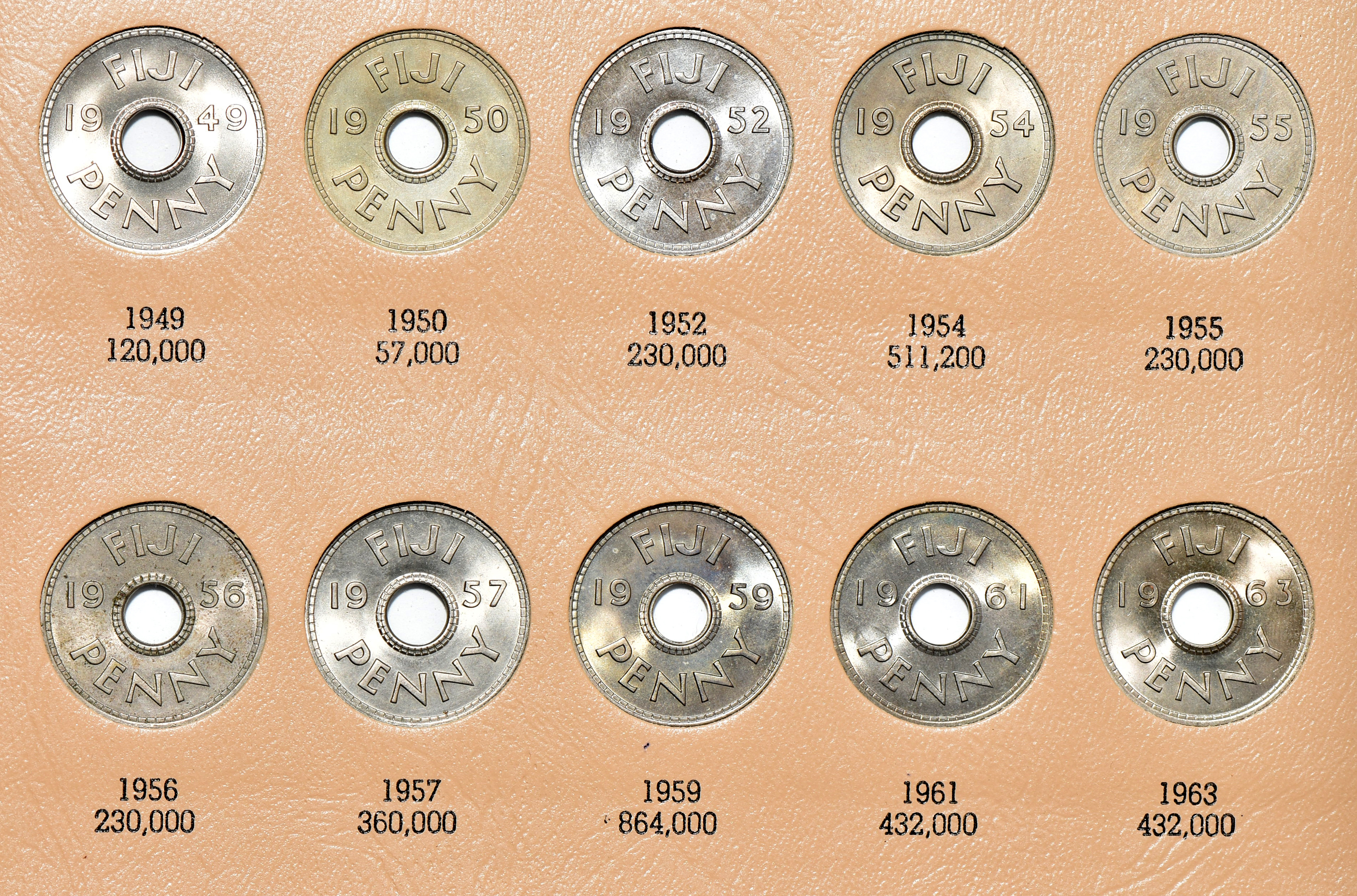Fiji - Collection of 87 different coins in a Dansco album