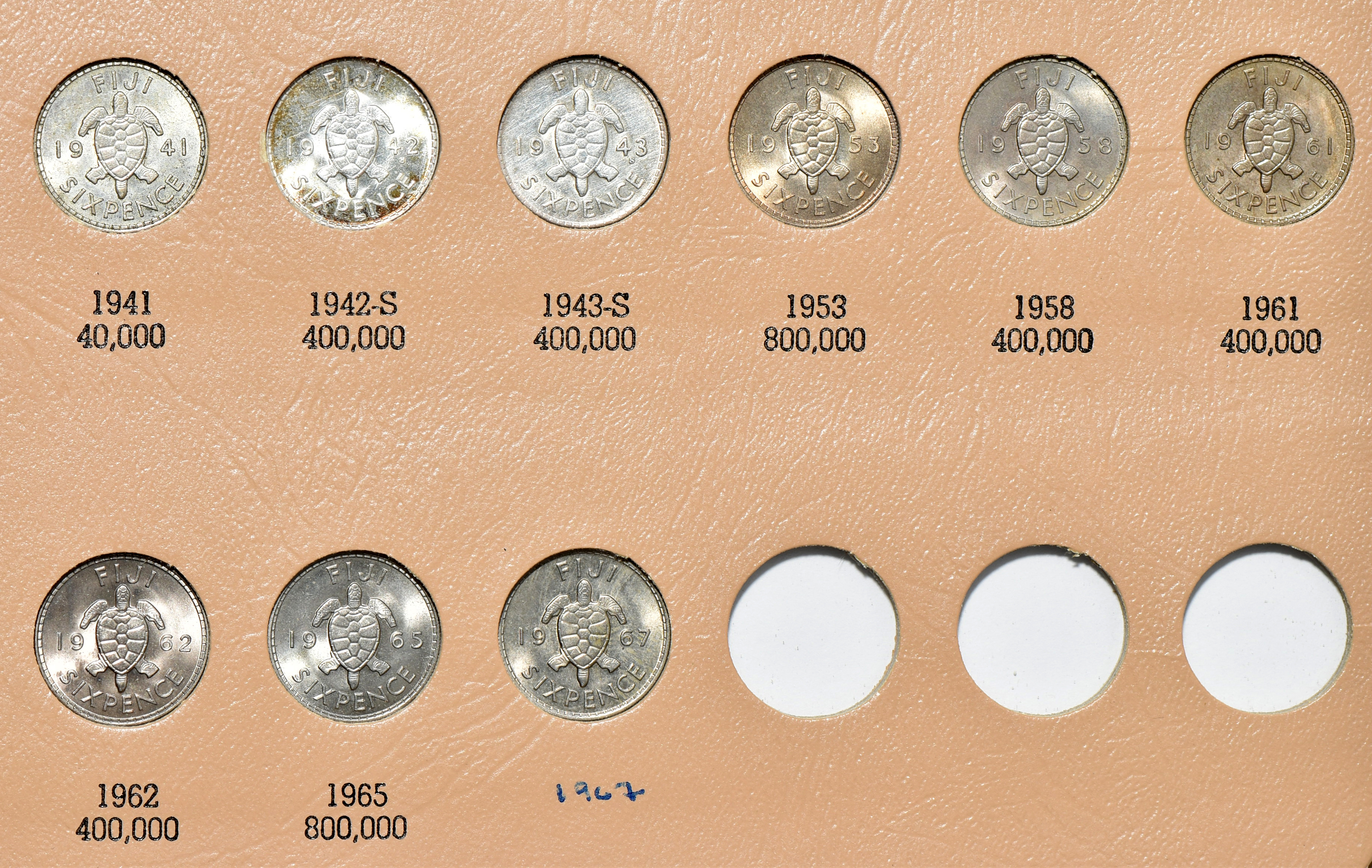 Fiji - Collection of 87 different coins in a Dansco album