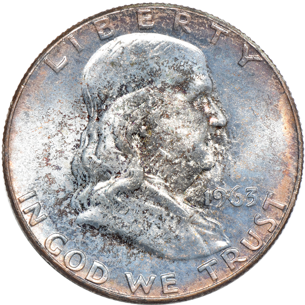 Two hundred BU 1963 Franklin half-dollars