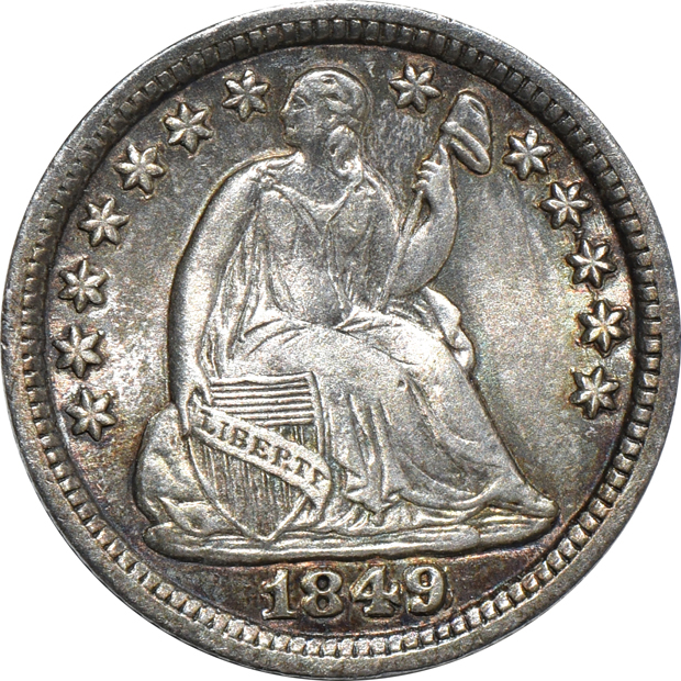 Four Seated Liberty half-dimes