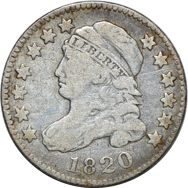 Three Capped Bust dimes and one Seated Liberty dime