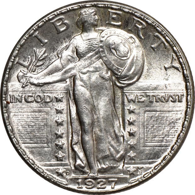 1806 Draped Bust half-dollar F details/repaired, 1818 Capped Bust quarter F details/cleaned, and a 1927 Standing Liberty quarter BU