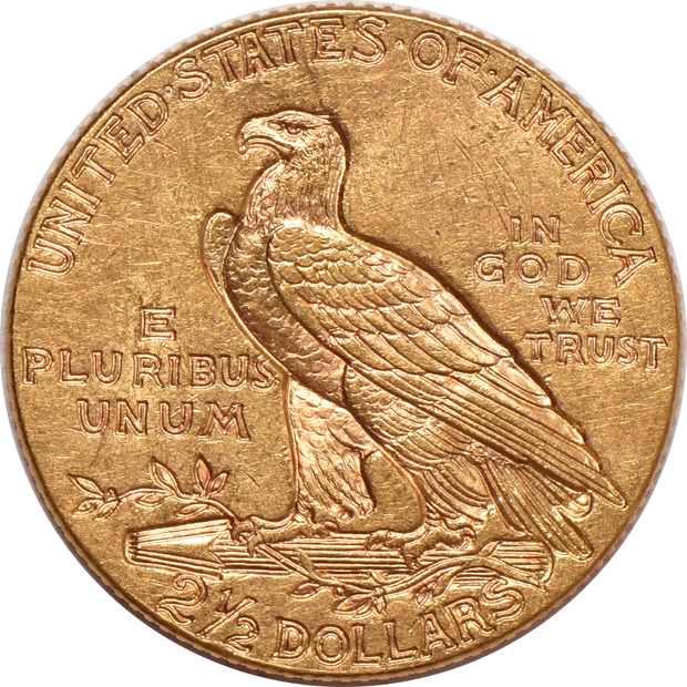 1905 Liberty quarter-eagle CHOICE UNC, and a 1927 Indian quarter-eagle AU details/cleaned