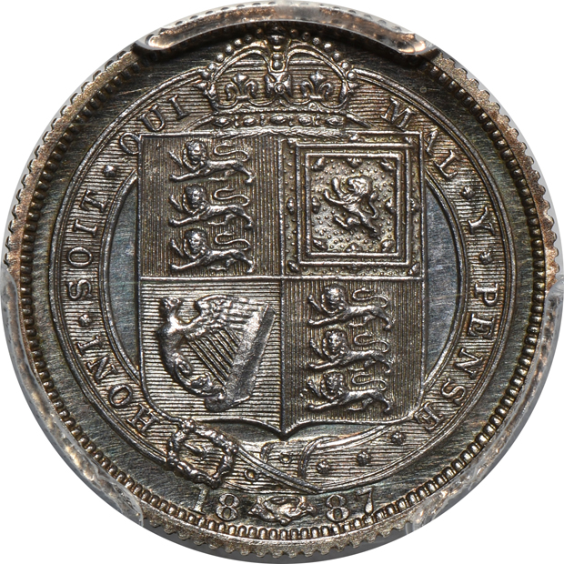 Great Britain - 1887 6 pence, shilling, and florin, all PCGS PR-63CAM