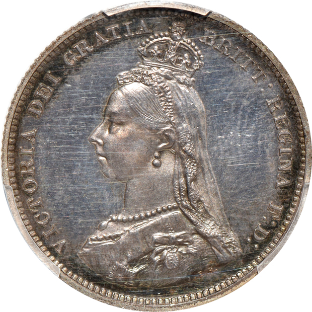 Great Britain - 1887 6 pence, shilling, and florin, all PCGS PR-63CAM