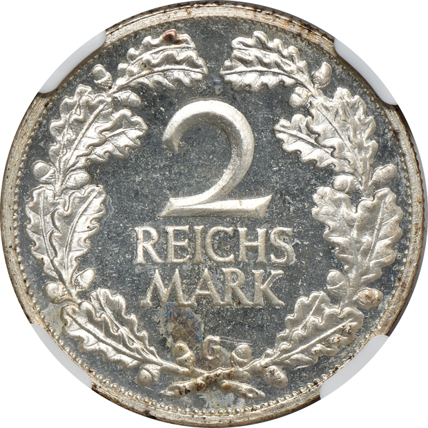 Germany - 1925-G 2 reichsmark - NGC PR-65 CAMEO